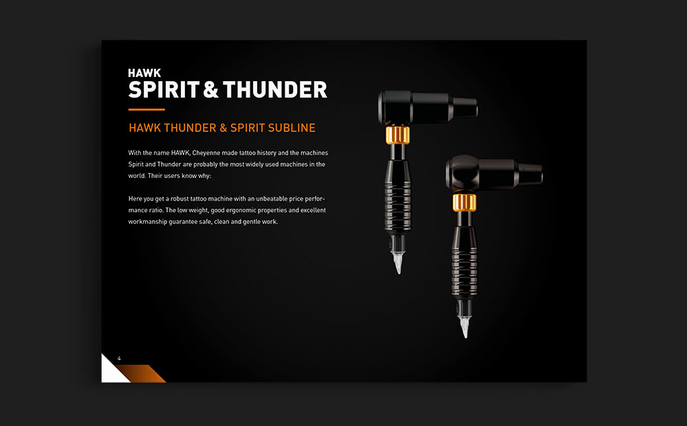 Cheyenne Tattoo Equipment - Produktkatalog, Layout und Satz