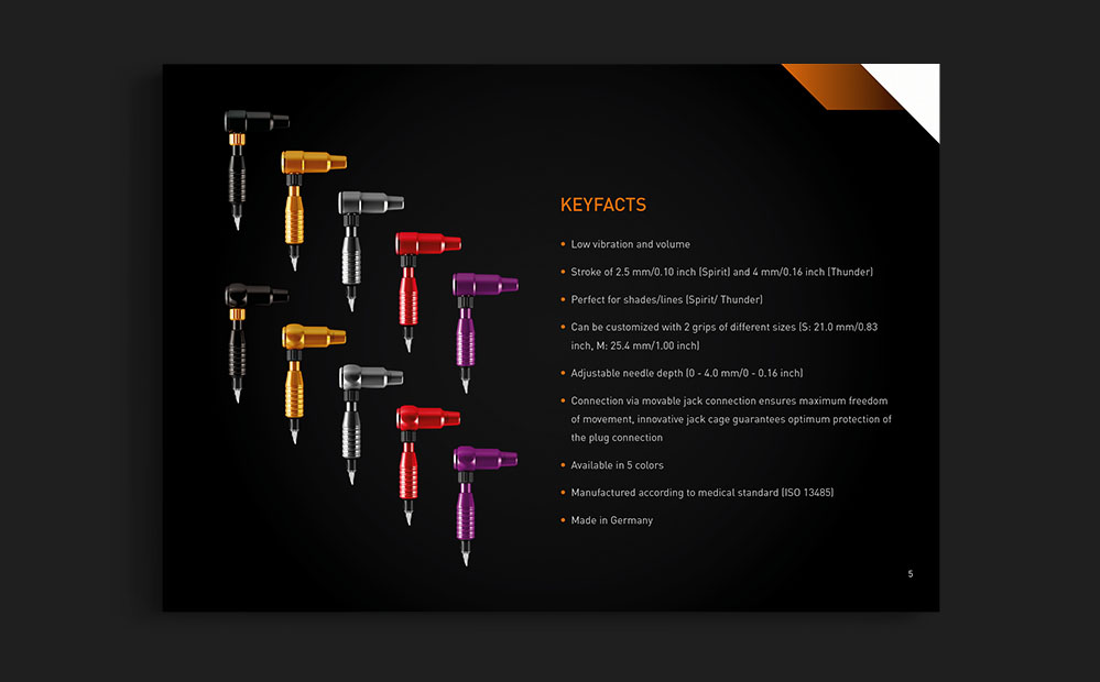 Cheyenne Tattoo Equipment - Produktkatalog, Layout und Satz