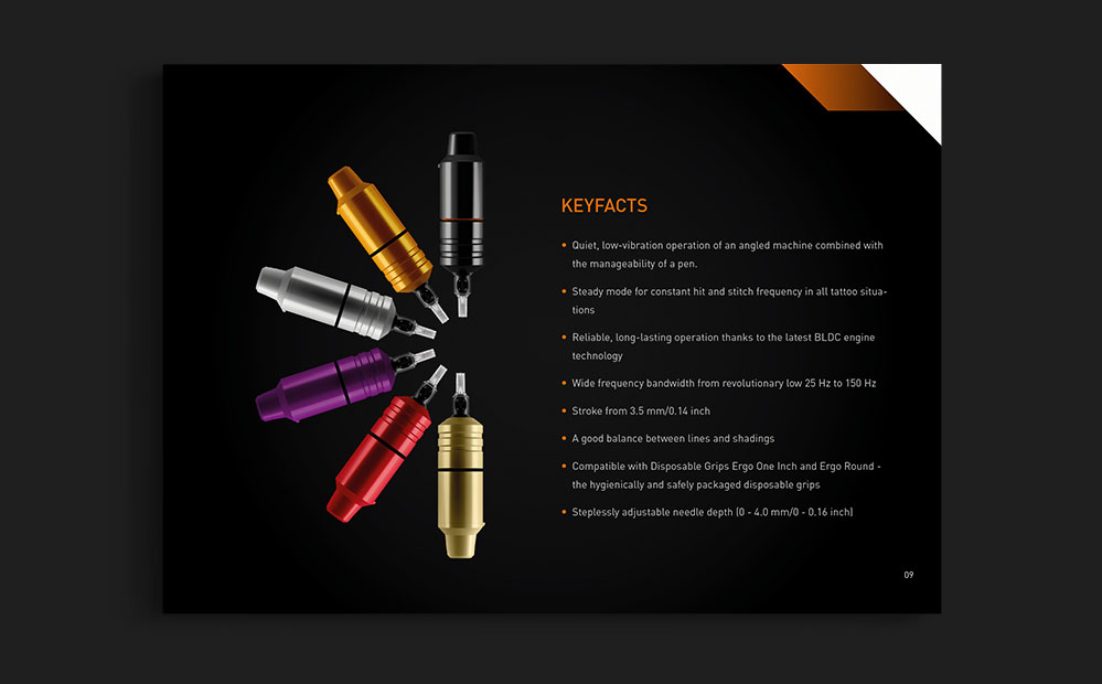 Cheyenne Tattoo Equipment - Produktkatalog, Layout und Satz