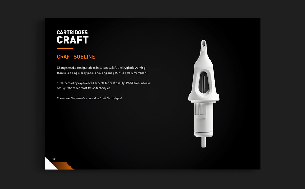 Cheyenne Tattoo Equipment - Produktkatalog, Layout und Satz